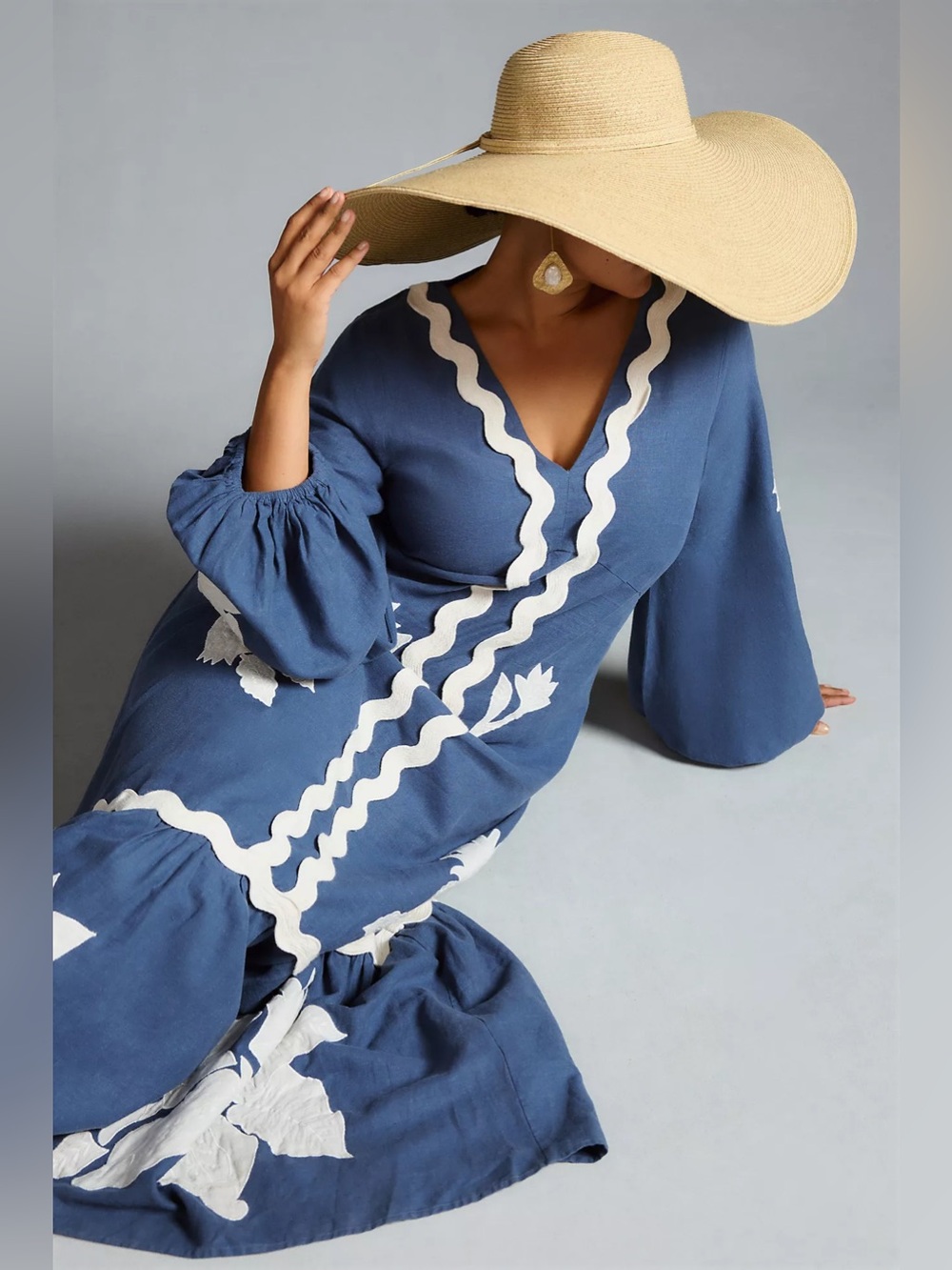 Farm Rio Embroidered Long-Sleeve Dress Size S - Picture 5 of 12